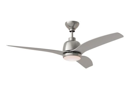 Avila 54 Inch Brushed Steel Damp Rated LED Ceiling Fan with Remote Online