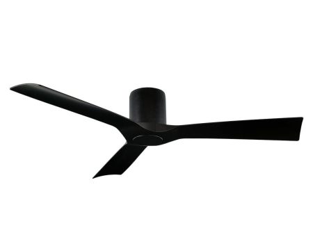 Aviator 54 Inch Black Flush Mount Outdoor Smart Ceiling Fan For Sale