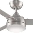 Xeno 56 Inch Brushed Nickel Damp Rated LED Ceiling Fan with Remote Fashion