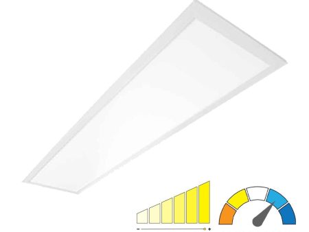 1x4 LED Flat Panel Light, 4500 Lumens, 40W Adjustable, 35K 40K 50K, 120 277V Online Sale