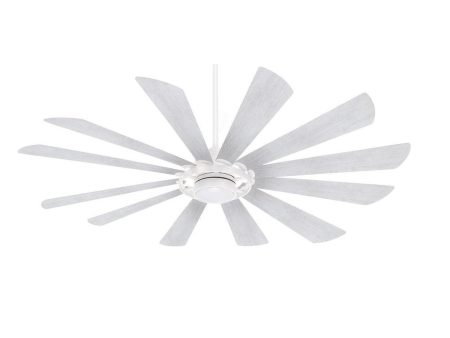 Windmolen LED 65  Wet Rated Smart Ceiling Fan, Textured White Online now