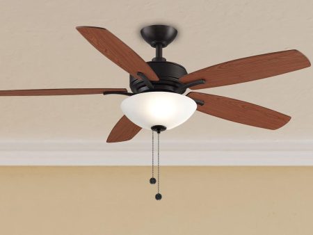 Aire Deluxe 52 Inch Dark Bronze Ceiling Fan with Light Kit and Pull Chain Cheap